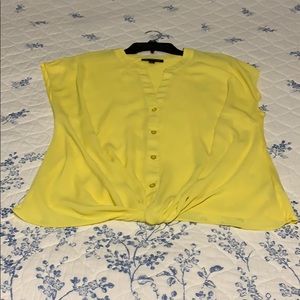 Yellow polyester blouse